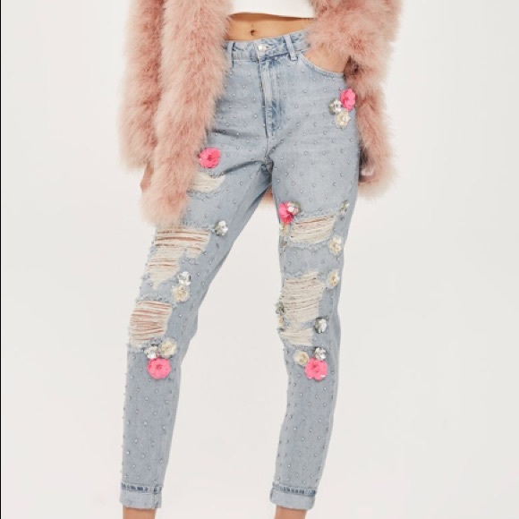 diamante side stripe jeans